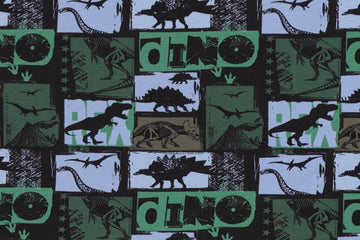 Sweat angeraut, mit Dinosauriern, grün, 0,5 m
